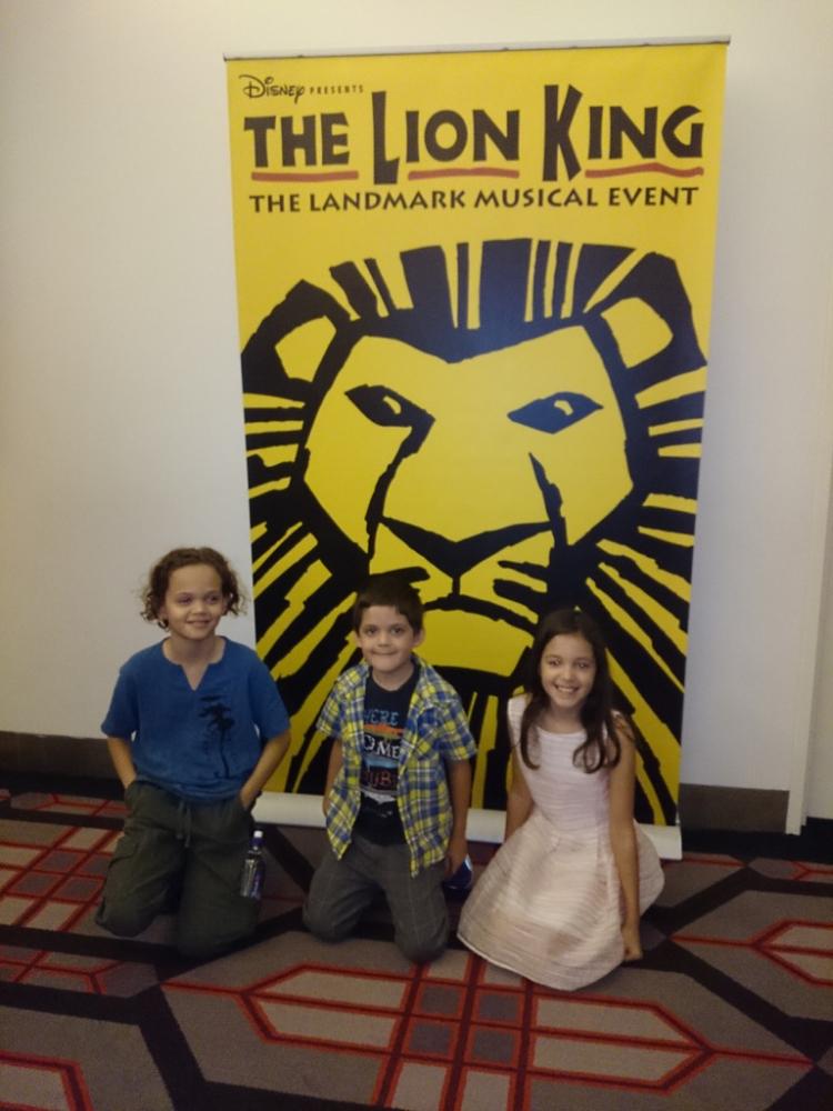 Waiting to go in to see The Lion King Broadway Musical