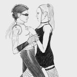 Megan and Zara dance sketch