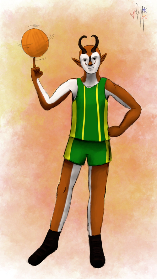 BMJbok the Springbok Evolved showing off basketball handling skills