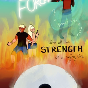 very long songpic showing my characters with lyrics from the song 'Be a Man' from Disney's 'Mulan'