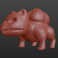 3d bulbasaur sculpt done in Blender