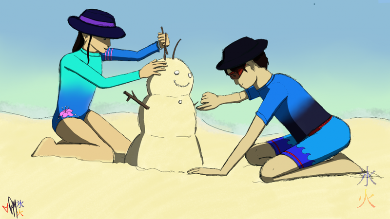 Taji and Rei building a sandman cel shadow version