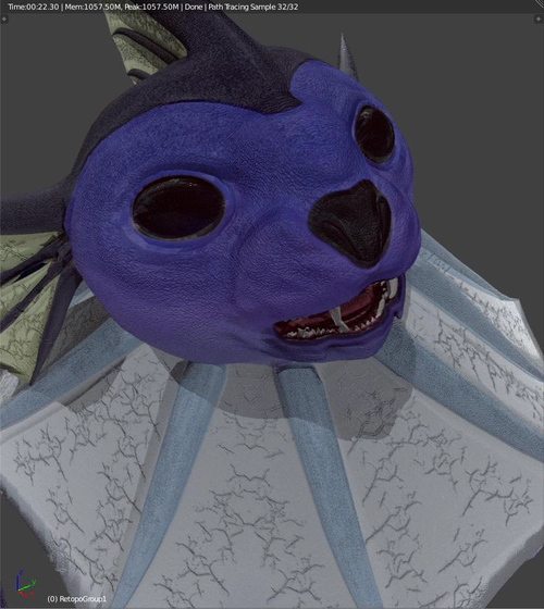 Blender viewport render of realistic vaporeon