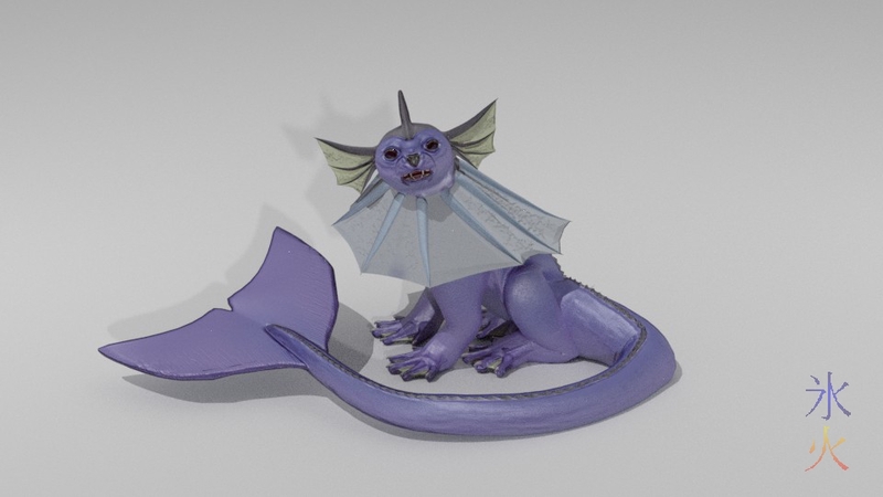 Realistic vaporeon sitting