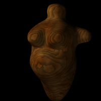 3d model of a memory of a wooden fertility figure