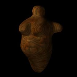 3d model of a memory of a wooden fertility figure