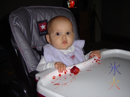 If ever you need fake blood to stage a murder scene, strawberries are good