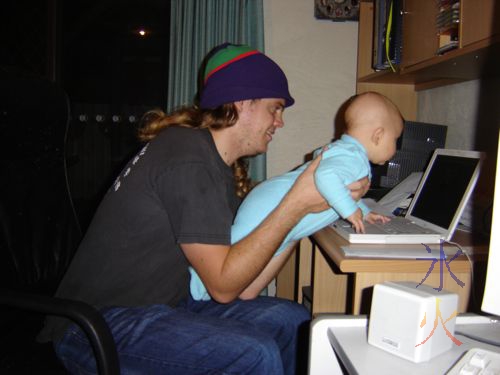 baby using laptop