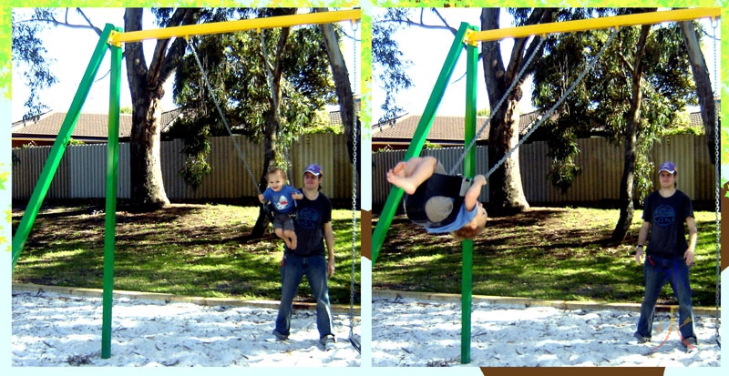 toddler on a swing