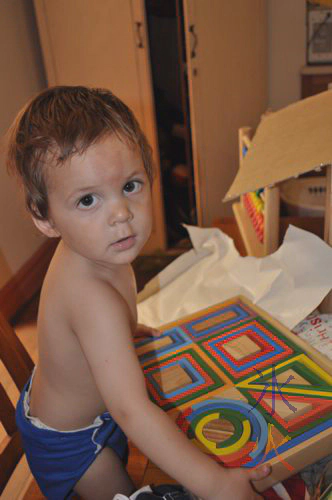 1yo with his nesting blocks and abacus from Eco Toys 1yo with his nesting blocks and abacus from Eco Toys