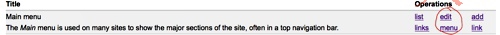 Drupal edit menu