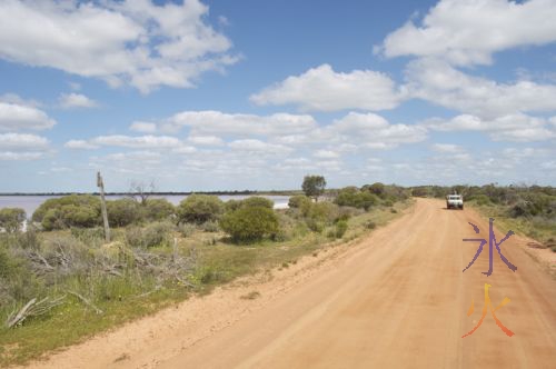 Hooning along a dirt road