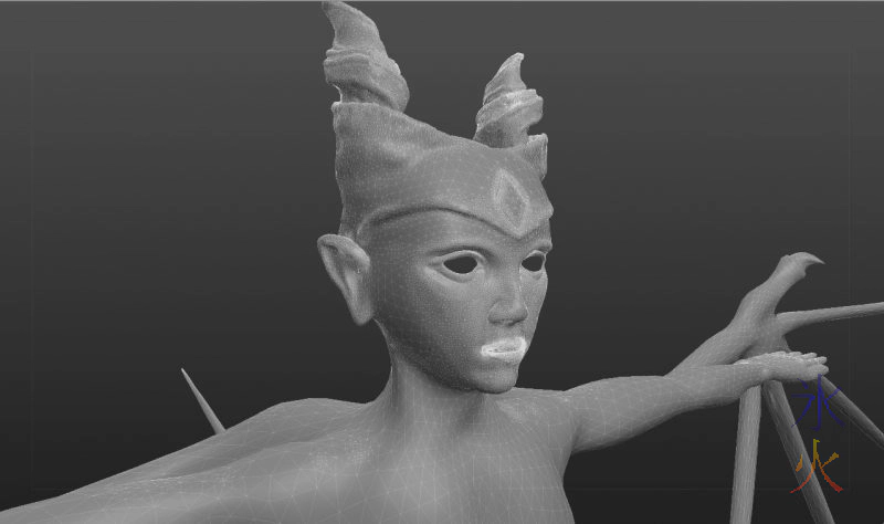 Sculptris wireframe example Sculptris wireframe example