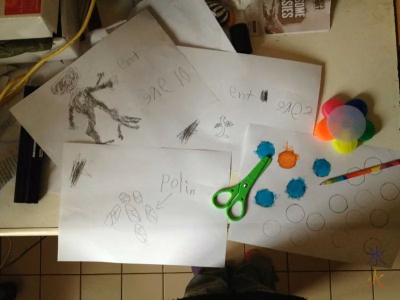 Tree sketches and game piece making