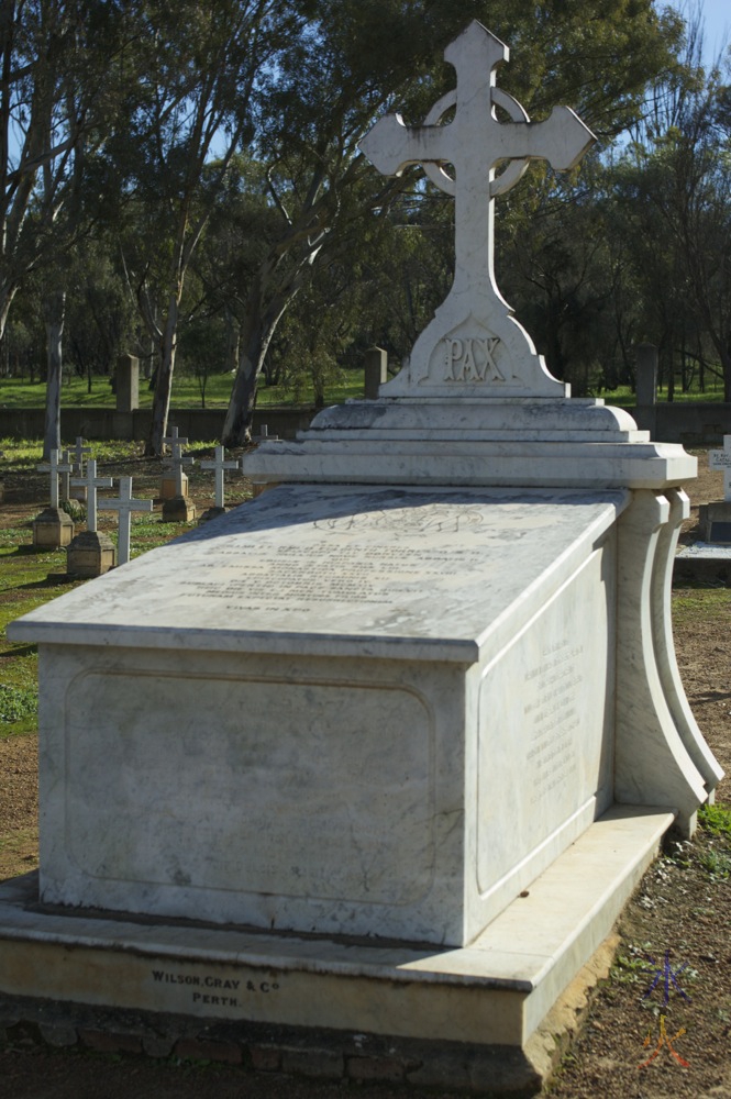 Tomb in the middle of the cemetery at New Norcia, Western Australia