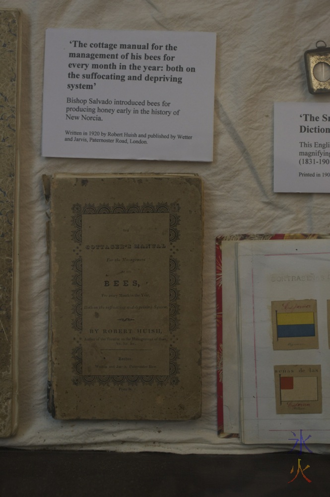 Bee keeper handbook in museum, New Norcia, Western Australia