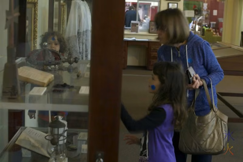 Kids checking out one of the museum displays, New Norcia, Western Australia