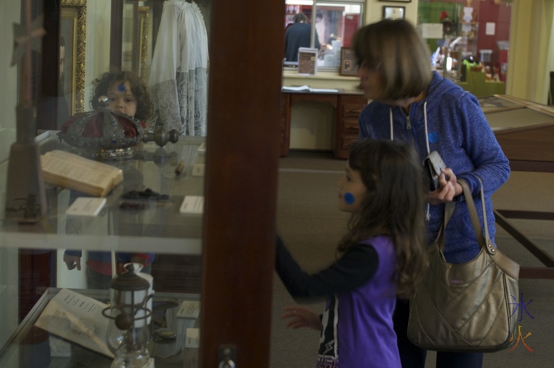 Kids checking out one of the museum displays, New Norcia, Western Australia