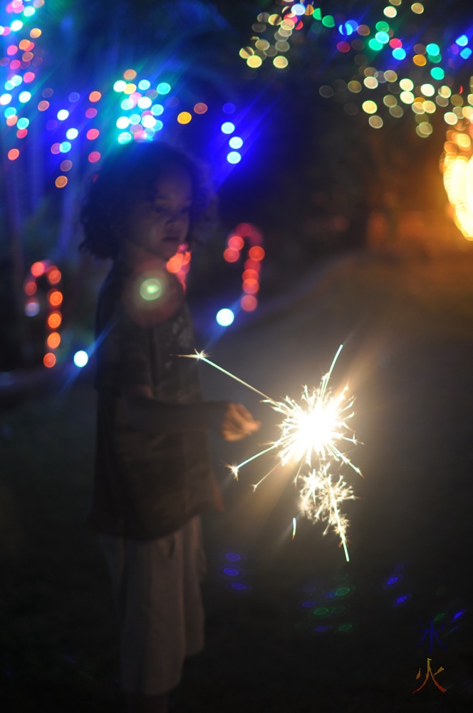 10yo playing with sparklers