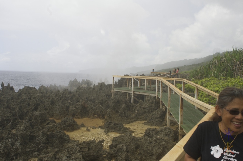 Big eruption at Blowholes, Christmas Island, Australia