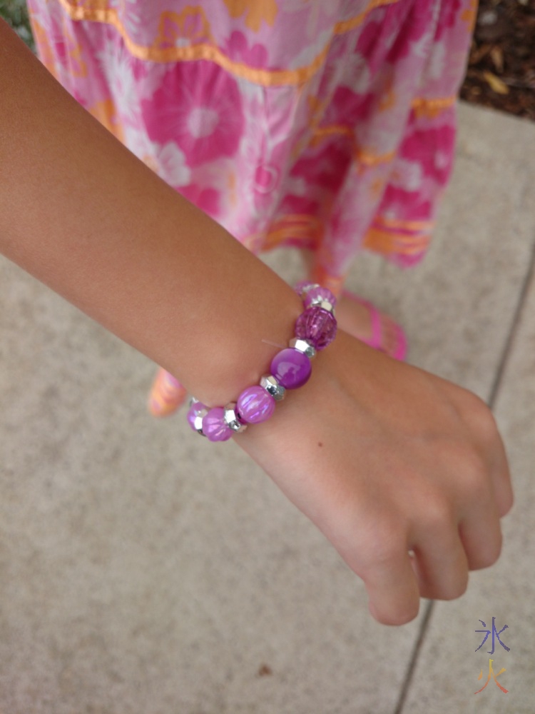 8yo with her completed bracelet as we were leaving Liddelow Homestead, Gosnells, Western Australia