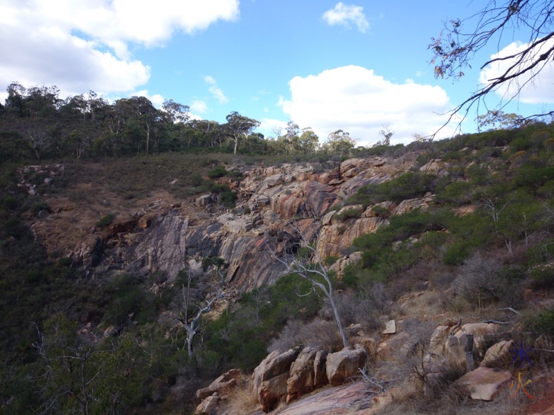 Looking up the ridge on the walking trail