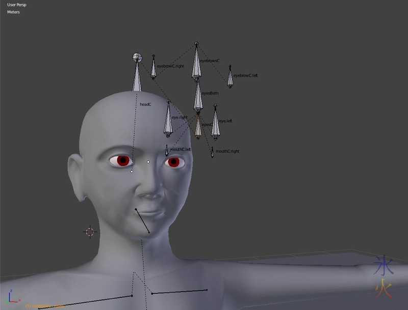 Setting up face controller rig for bone drivers in Blender 2.74