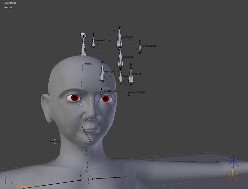 Setting up face controller rig for bone drivers in Blender 2.74