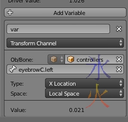 Variable settings in Driver N panel in Blender 2.74