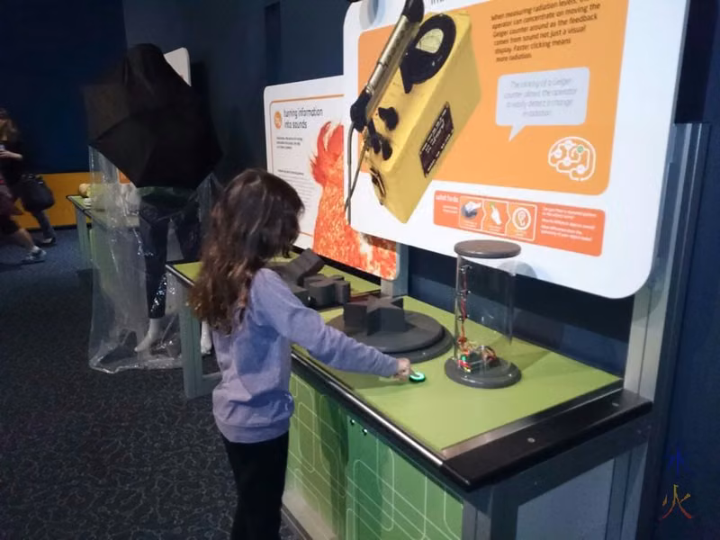 8yo experimenting with soundwaves at SciTech, Western Australia