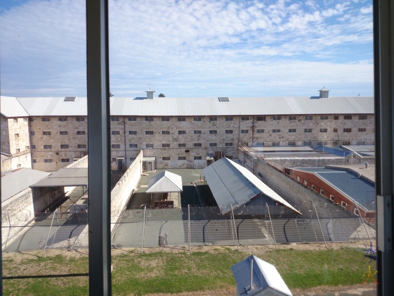 Exercise yards from one of the guard towers, Fremantle Prison, Western Australia