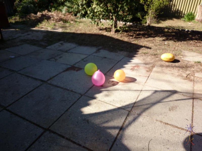 Expanding balloons about to pop