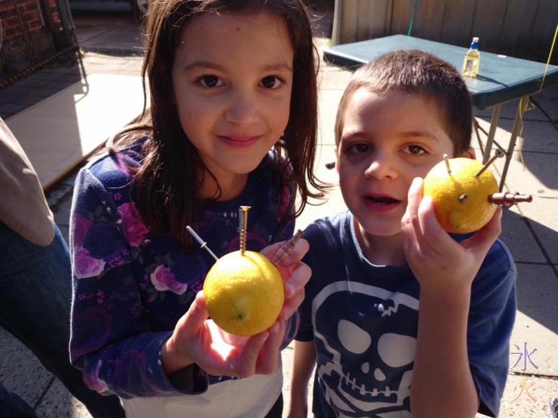 8yo and 6yo with lemon batteries