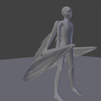 Blender Avian model three quarter front view