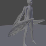 Blender Avian model three quarter front view