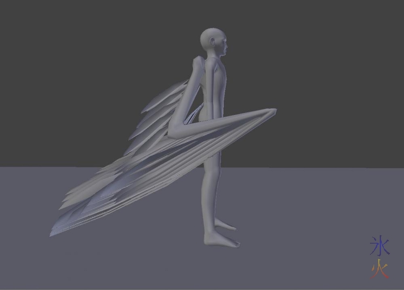 Blender Avian model side view