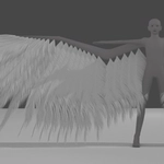 Blender Avian model with particle feathers