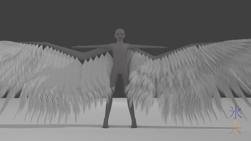 Blender Avian model with particle feathers