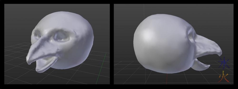 Mega pidgeot head/skull sculpted with dynamic topology in Blender 2.76-rc3