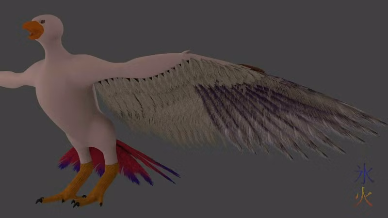 3d mega-pidgeot test render - underside coverts