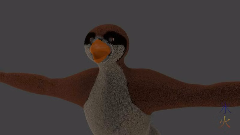 3d mega-pidgeot downy fur with thick primitive shape