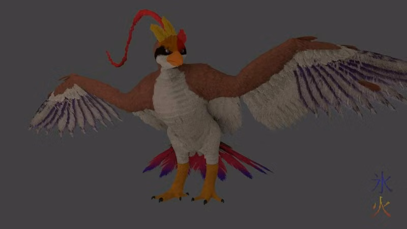 3d mega-pidgeot completed enough for the collab with the deadline front shot
