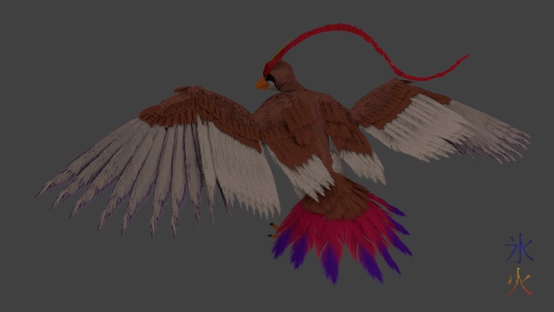 3d mega-pidgeot completed enough for collab with deadline back shot