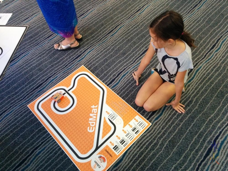 9yo observing a robot at the Edison Lab in SciTech, Perth, Western Australia