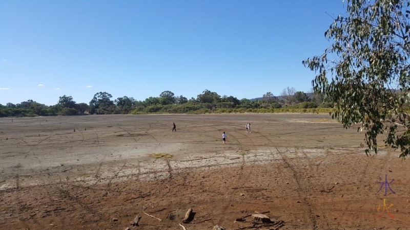 Kids exploring mud flat