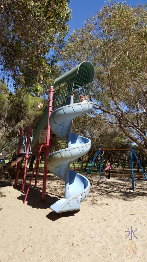 High twisty slide at Whiteman Park, Western Australia