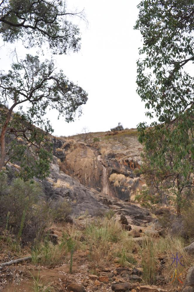 Looking up at the top lookout from the bottom of the waterfall, Lesmurdie Falls, Western Australia