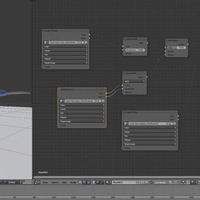 Blender screenshot showing node tree and material panel