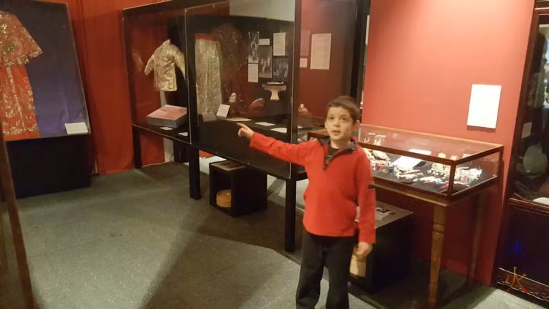 7yo was curious about how one puts on and gets about in those baggy clothes