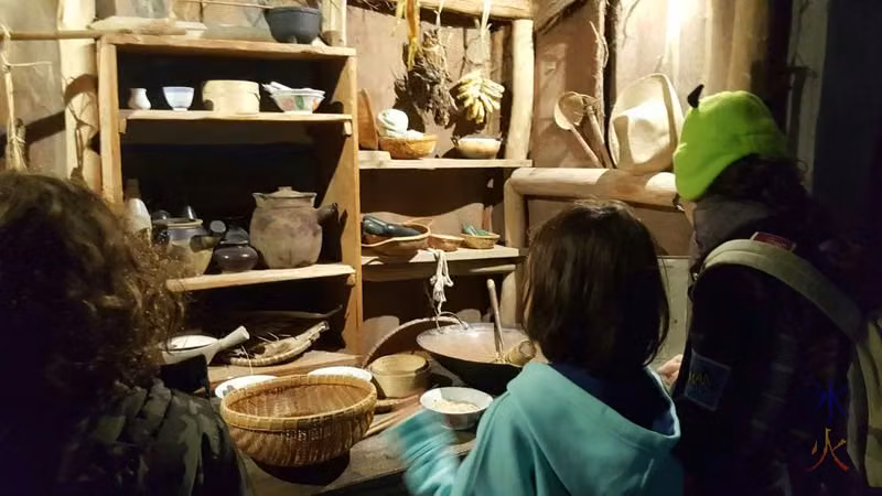 Checking out a food stall in the gold rush exhibition, Chinese Museum, Melbourne, Australia